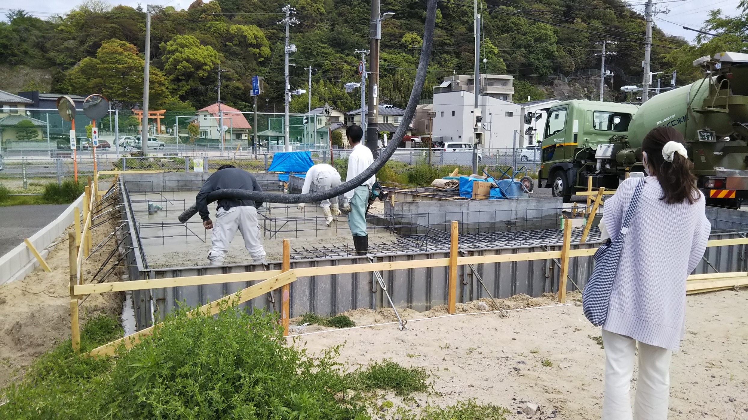 コンクリート打設の現場へ